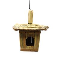 Klein Vierkant Zeegras Vogelhuisje 18x13cm