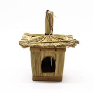 Klein Vierkant Zeegras Vogelhuisje 18x13cm
