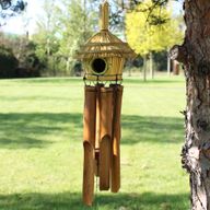 Rond Zeegras Vogelhuisje met Klokkenspel 45x17cm
