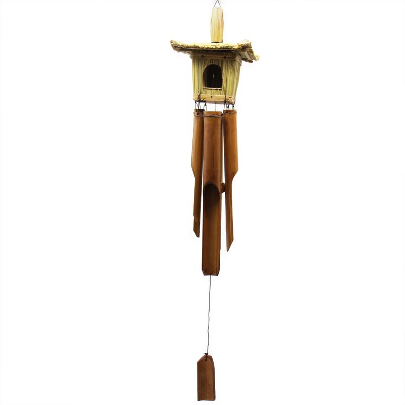 Vierkant Zeegras Vogelhuisje met Klokkenspel 49x15cm