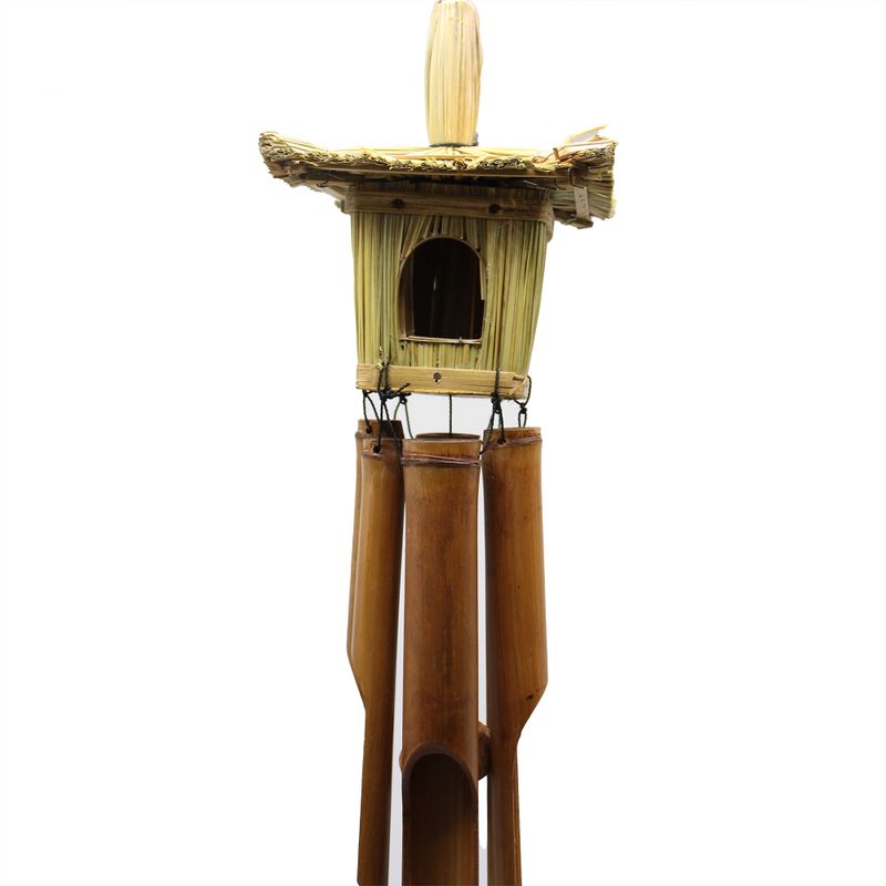 Vierkant Zeegras Vogelhuisje met Klokkenspel 49x15cm