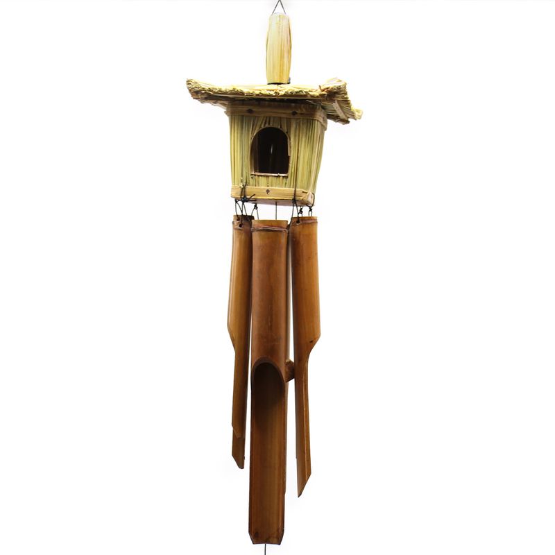 Vierkant Zeegras Vogelhuisje met Klokkenspel 49x15cm