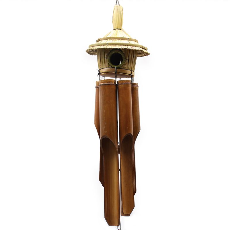 Grote Ronde Zeegras Nestkast met Windgong 56x20cm
