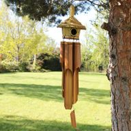 Grote Ronde Zeegras Nestkast met Windgong 56x20cm