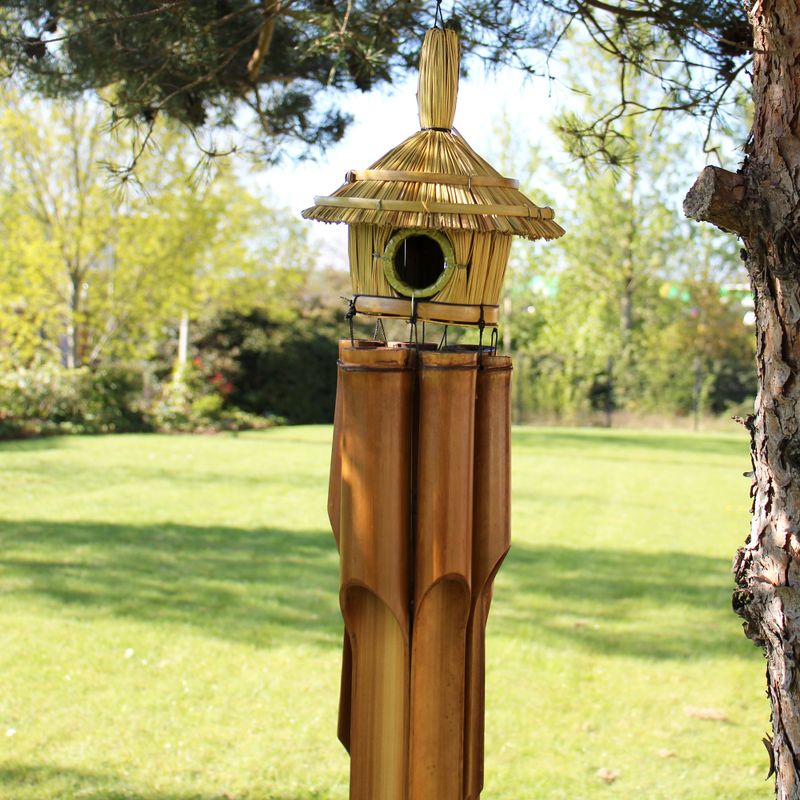 Grote Ronde Zeegras Nestkast met Windgong 56x20cm