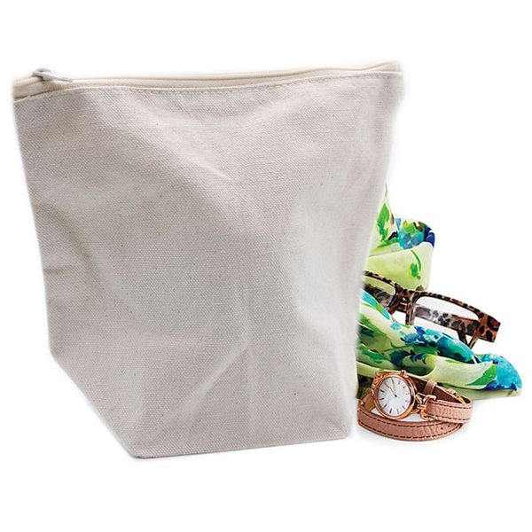 Toilettas van Natuurlijk Katoen 285ml- Medium Buitel - 18cm x 20 cm x 10cm