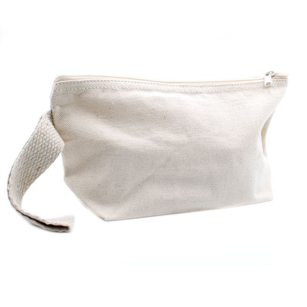 Toilettas van Natuurlijk Katoen 285ml - met Polsband - 22cm x 12cm x 7cm