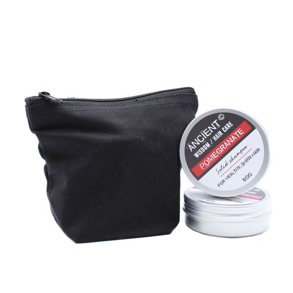 Toilettas Zwart Katoen 285ml - Mini Buitel - 12cm x 14cm x 7cm