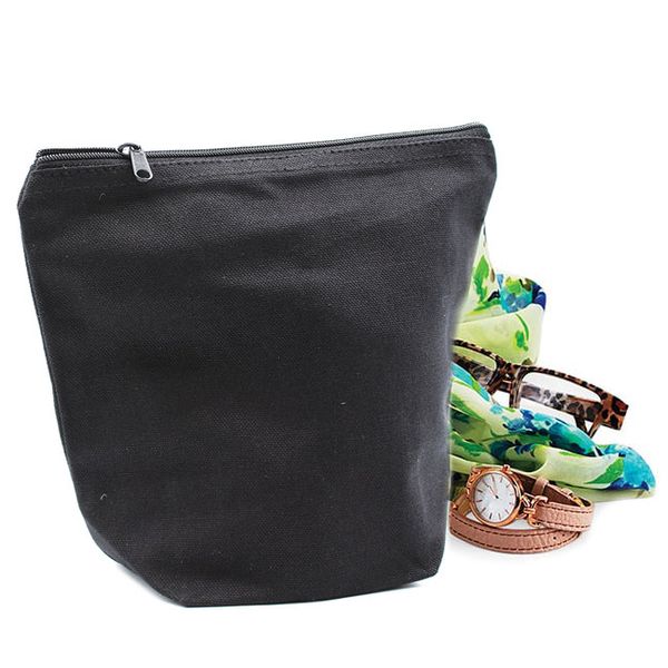 Toilettas Zwart Katoen 285ml - Medium Buitel - 18cm x 20cm x 10cm