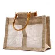 Geschenktasje Puur Jute en Katoen met Venster - 2 x Venster - Naturel