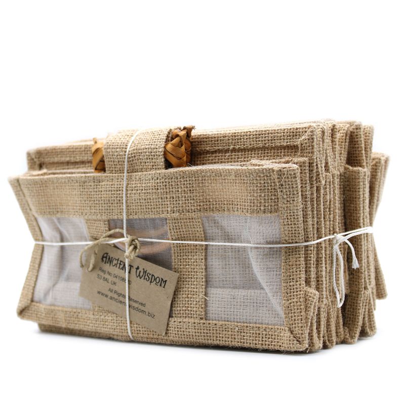 Geschenktasje Puur Jute en Katoen met Venster - 3 x Venster - Naturel