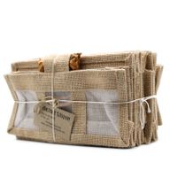 Geschenktasje Puur Jute en Katoen met Venster - 3 x Venster - Naturel