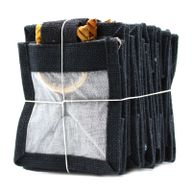 Geschenktasje Puur Jute en Katoen met Venster - 1 x Venster - Zwart