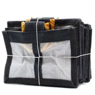 Geschenktasje Puur Jute en Katoen met Venster - 2 x Venster - Zwart