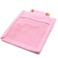 Geschenktasje Puur Jute en Katoen met Venster - 1 x Venster - Roze