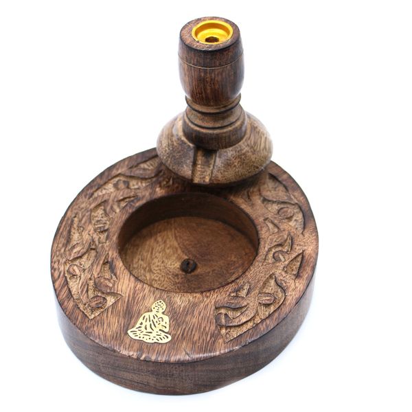 Backflow Wierook Brander - Mangohout - Small - Brass Buddha