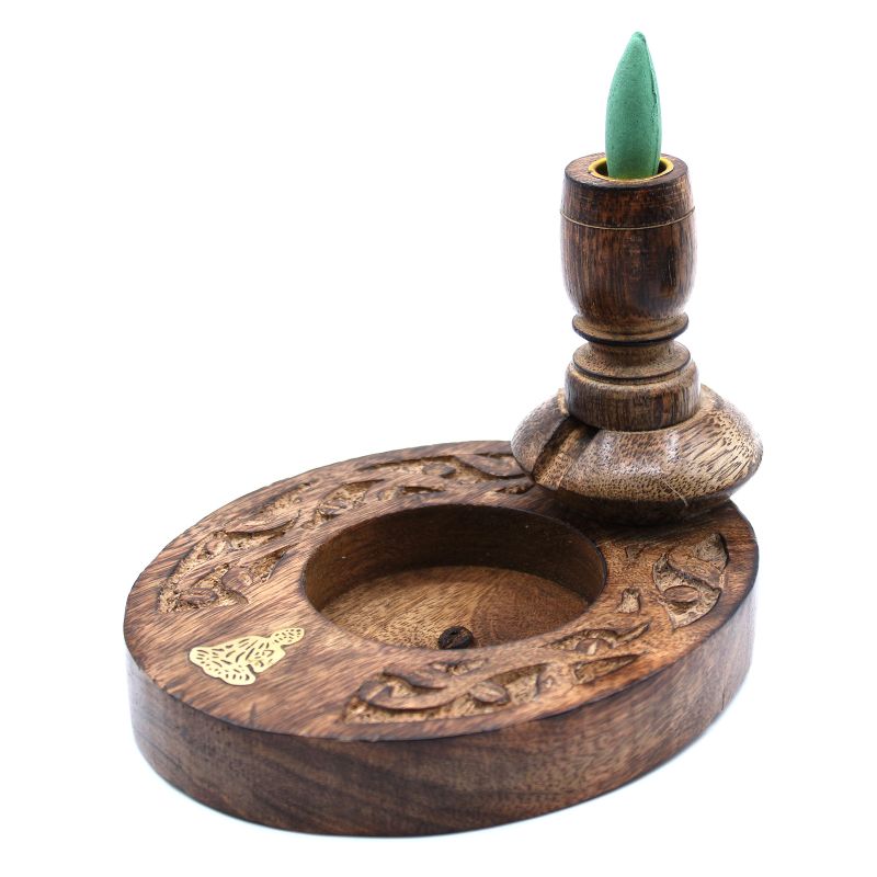 Backflow Wierook Brander - Mangohout - Small - Brass Buddha