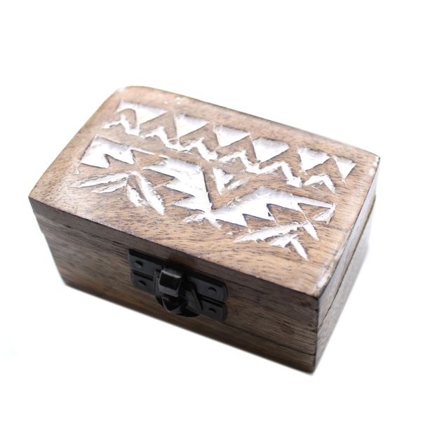 Mango Houten Box - White Washed - Slavisch Motief