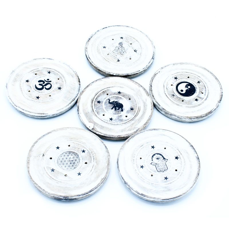 Wierookhouder - White Wash - Kegel Schijf