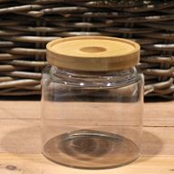 Glazen Voorraadpotten met Bamboo Deksel - 10cm