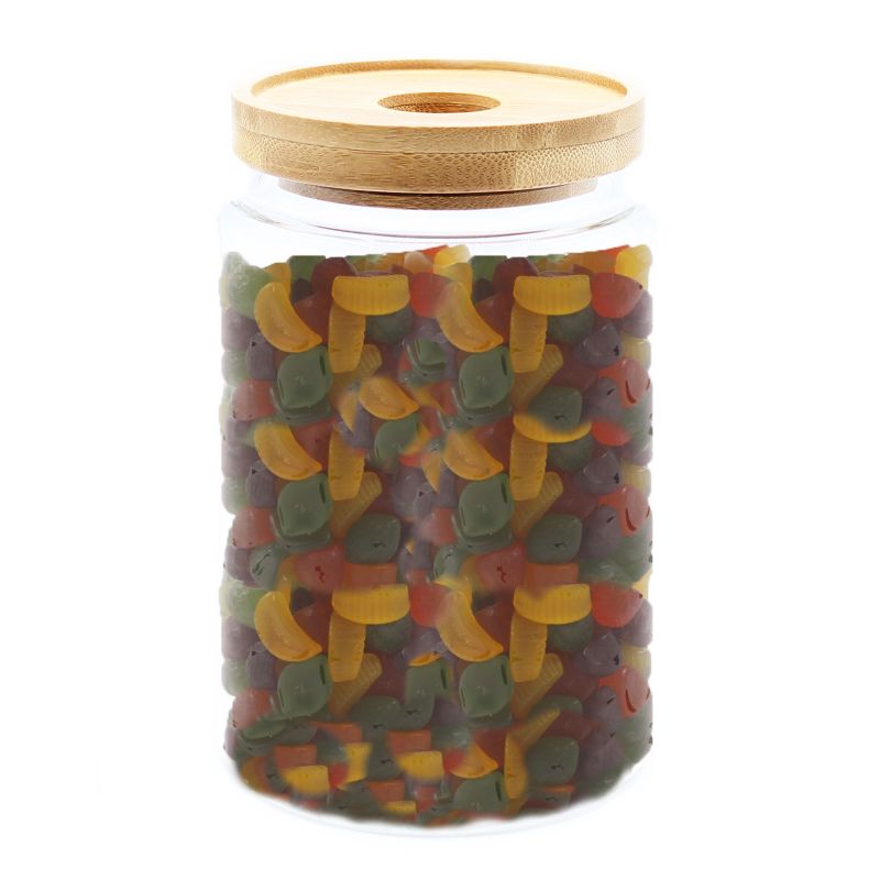 Glazen Voorraadpotten met Bamboo Deksel - 15cm