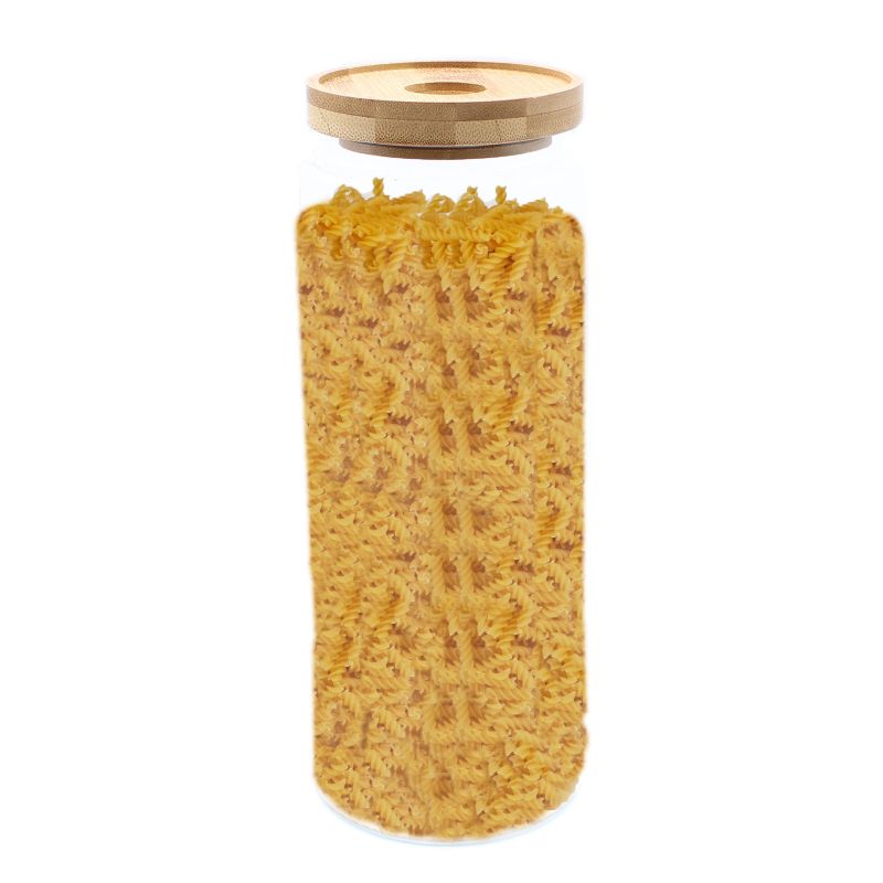 Glazen Voorraadpotten met Bamboo Deksel - 20cm