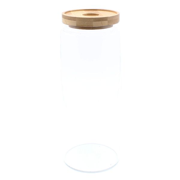 Glazen Voorraadpotten met Bamboo Deksel - 20cm