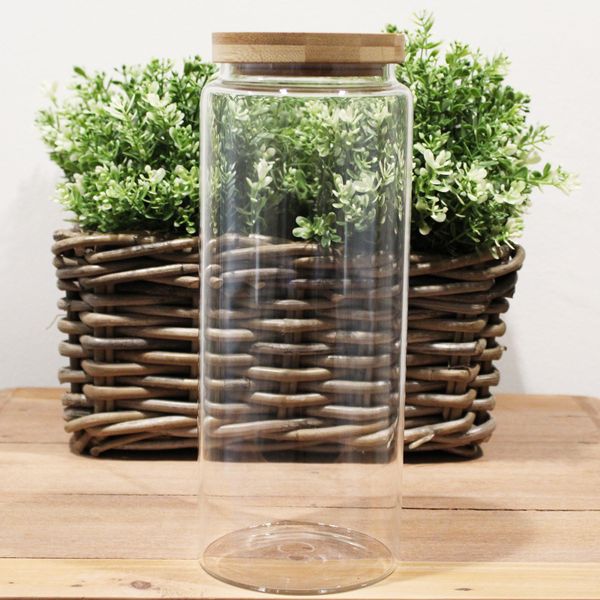 Glazen Voorraadpotten met Bamboo Deksel - 25cm
