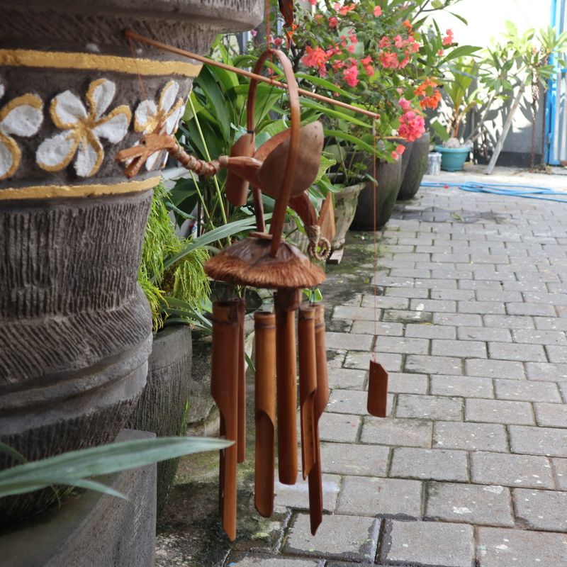 Bamboo Windgong - Natuurlijke Afwerking - Draak - L 115cm Buislengte 35cm