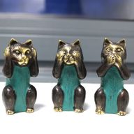 Messing Katten - See No, Hear No, Speak No Evil - Set van 3