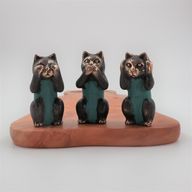 Messing Katten - See No, Hear No, Speak No Evil - Set van 3
