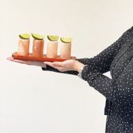 Set van 2 Himalaya Zout Shotglazen & Houten Serveerblad