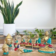 Geelkoper Boeddhabeeld  - The Nirvana Buddha - 10cm