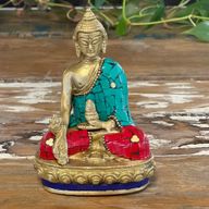 Geelkoper Boeddhabeeld  - Amitabha - 9.5 cm
