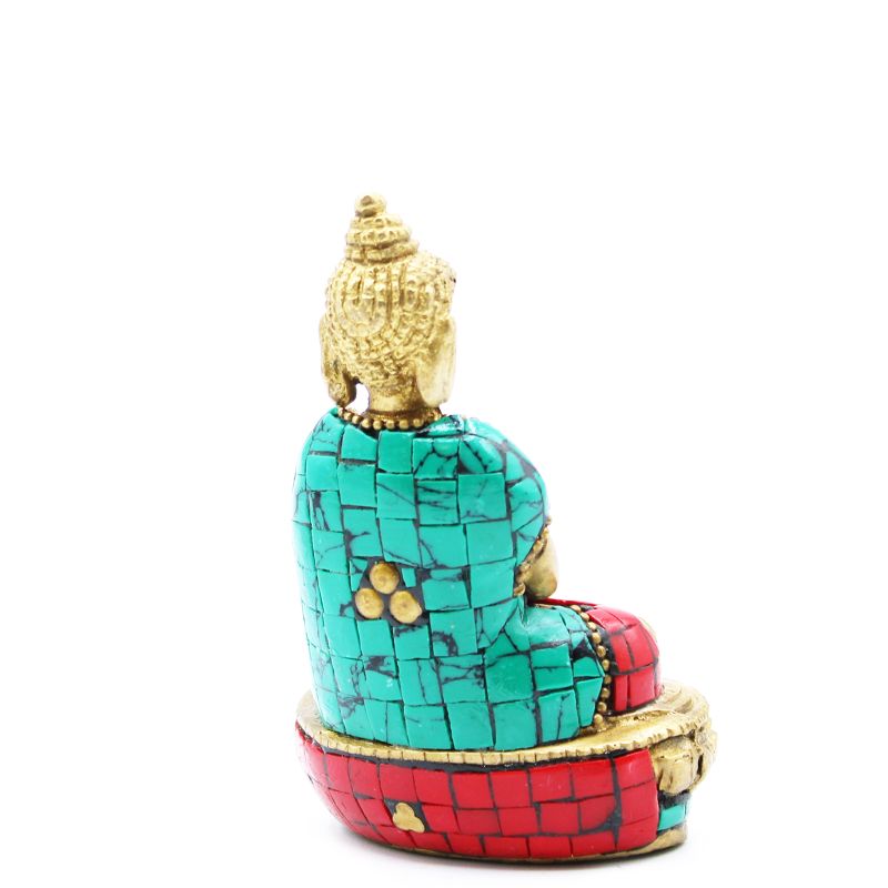 Geelkoper Boeddhabeeld  - Amitabha - 9.5 cm