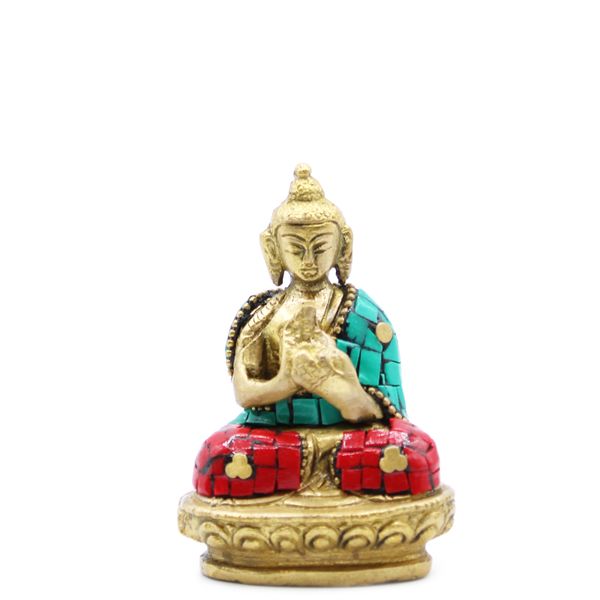 Geelkoper Boeddhabeeld - Messing - 7.5cm