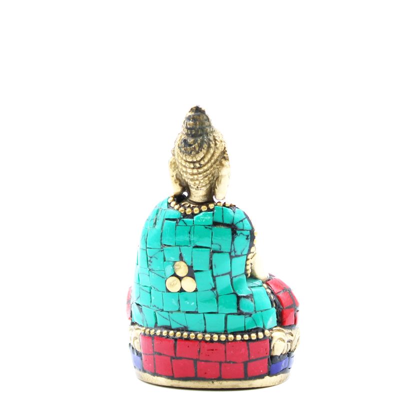 Geelkoper Boeddhabeeld  - DharmaChakra - 7.5 cm