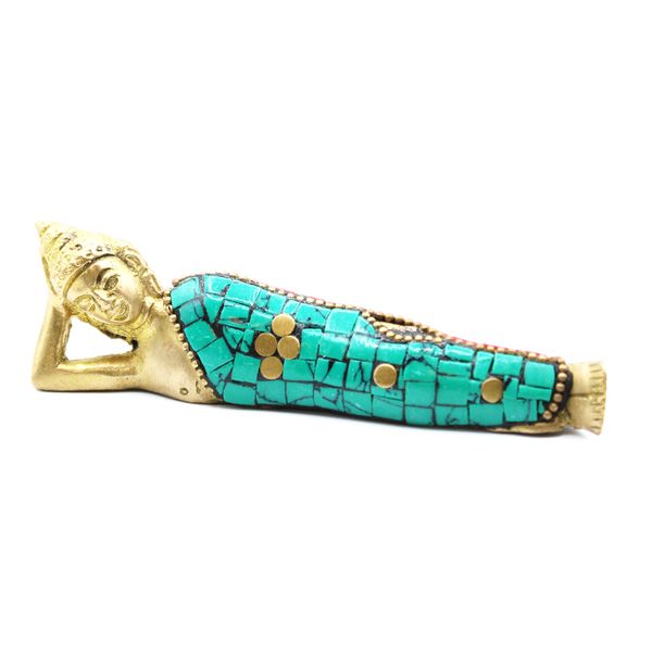 Geelkoper Boeddhabeeld - The Nirvana Buddha - 10cm