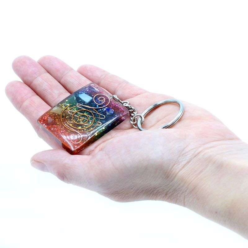 Orgonite Power Sleutelhangers - Koper en Chakra Huisbescherming
