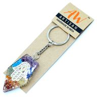 Orgonite Power Sleutelhangers - Edelsteen Chakra Hamsa
