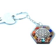 Orgonite Power Sleutelhangers - Achhoekige Levensbloemen