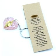 Orgonite Power Sleutelhangers - Rozenkwarts Gouden Blad