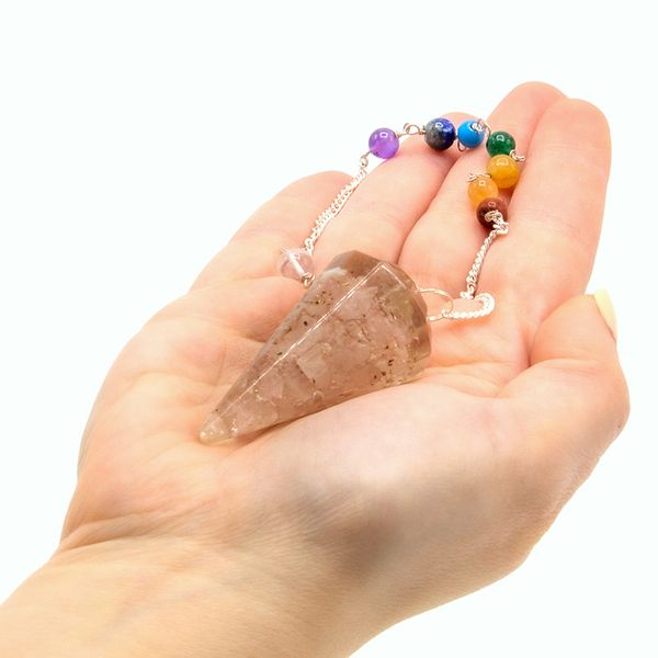 Orgonite Power Chakra Pendel - Rozenkwarts