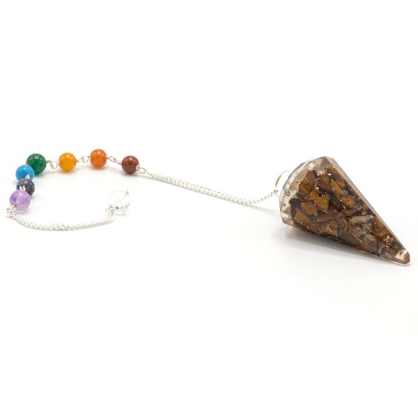 Orgonite Power Chakra Pendel - Tijgeroog
