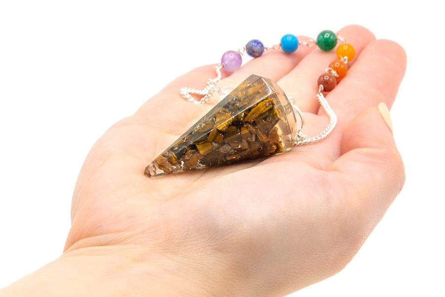 Orgonite Power Chakra Pendel - Tijgeroog