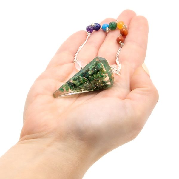Orgonite Power Chakra Pendel - Groene Aventurijn