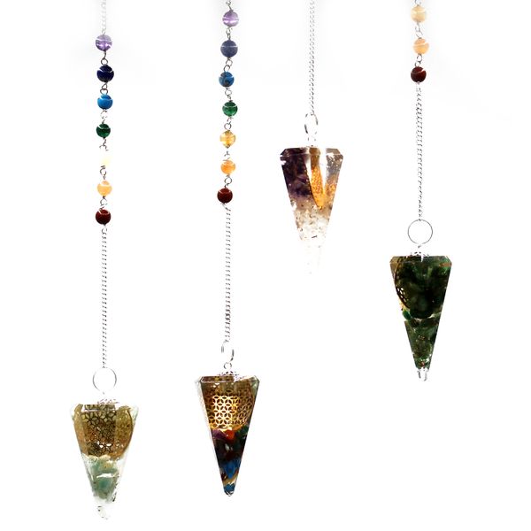 Orgonite Power Chakra Pendel - Levensbloemen