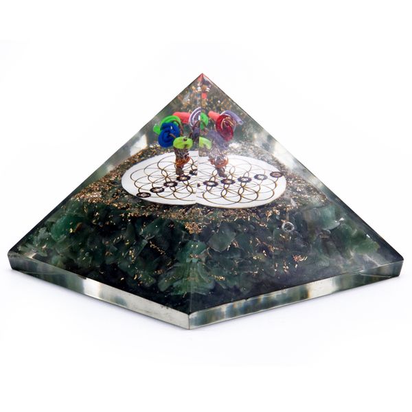 Orgonite Piramide - Large - Groene Aventurijn en Levensbloem