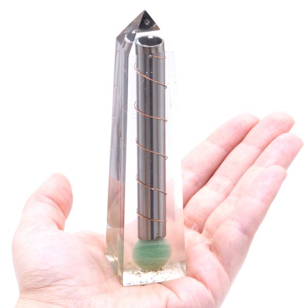 Orgonite Obelisk Power Point - 110mm x 30mm - Groene Aventurijn
