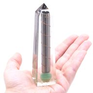 Orgonite Obelisk Power Point - 110mm x 30mm - Groene Aventurijn